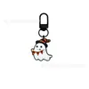 Chaveiro de Borracha Macia em PVC de Desenho Animado para Halloween Fantasma Fofo Abóbora Fivela em Forma de U Pingente Pingente para Sacola de Presente de Festival