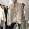 Llegada Nueva Coreana Dongdaemun Otoño/Invierno 2022: Cárdigan de Estilo Casual, Tejido Grueso, Manga Larga, Cuello en V, Corte Holgado, Suéter Versátil para Mujer