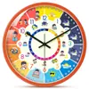 Reloj de Pared para Aula de Jardín de Infancia Reloj de Trabajo y Descanso para Estudiantes de Primaria en Casa Reloj de Pared de Cuarzo Reloj de Dibujos Animados para Niños Reloj de Reconocimiento para Educación Temprana