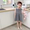Falda para Niñas Estilo Hepburn Vestido a Cuadros Vestido de Princesa 26 Verano Nuevo Estilo Ropa Infantil de Comercio Exterior Dropshipping 3-8 Años