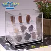 Caja de Almacenamiento de Cristal Rectangular Transparente Caja de Exhibición de Columna de Cristal Soporte de Exhibición para Bola de Cristal Caja de Minerales para Gato