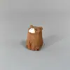 Oso Pequeño Tallado Puro Hecho a Mano en Madera Maciza Artesanía de Madera, Decoraciones de Escritorio para Sala de Estar y Oficina, Lindos Accesorios para el Hogar