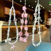 Cadena para Teléfono Móvil de Perlas de Imitación Estilo Nuevo de Verano con Elementos Marinos, Cordón Hecho a Mano con Cuentas, Llavero para Bolso, Colgante Universal