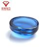Anillo de cristal afilado azul liso con base plana forma de huevo 113# piedra desnuda zafiro sintético arco ovalado venta al por mayor de fábrica