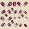 Uñas postizas cuadradas de longitud media para Navidad, estilo popular de comercio exterior europeo y americano, superventas
