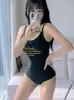 Fábrica Original Color Sólido Conservador Letras Ajustado Adelgazante Chica Deporte Simple Alta Gama Manantial Caliente Triángulo Traje de Baño