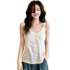 Camisola de Renda Bordada com Lantejoulas Plus Size 2026 para Mulheres, Design de Verão, Top Leve para Usar por Cima