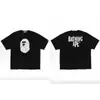 Marca de Moda de Verano Comercio Exterior Transfronterizo Cabeza de Mono Bape Manga Corta 260g Unisex Holgado Dibujos Animados Top de Media Manga Camiseta