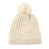 Amazon Europa y América Peluche Engrosado Mezclado Raya Metálica Protección para Orejas Gorro Cálido Color Sólido Gorro de Punto Mujer
