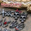 Acessórios de unha de celebridade online vento escuro Aranha Caveira mão cobra cruz Halloween arma diamante de metal preto acessórios de unha