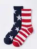 Calcetines de Bandera del Día de la Independencia Americana Calcetines de Comercio Transfronterizo Calcetines de Media Caña Rayados en Bloques de Color Calcetines Deportivos Casuales para Hombre