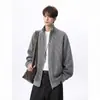 Nueva Chaqueta Deportiva Bloque de Color para Hombre Otoño/Invierno Abrigo de Espiga con Hilo Plateado Sudadera con Capucha de Estilo Coreano de Moda Cuello Alto de Moda