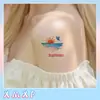 Copo do Pôr do Sol Adesivos de Tatuagem Coloridos para Mulheres À Prova d'Água Duradouros Desenho Animado Dopamina Braço Clavícula Coqueiro Borboleta Estrela