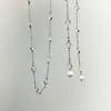 2025 Nuevo Collar de Hielo con Perlas y Diamantes Simple Elegante Moda Cadena para Clavícula Lujo Ligero Nicho Sentido de Alta Gama