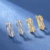 Nuevos pendientes de hebilla en forma de U con baño de cobre y oro para mujer, estilo británico, de princesa, con piedra en forma de 8, con clip para las orejas.