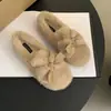 Zapatos de felpa blanca tipo slip-on con pelo de hada para mujer, nuevo para otoño e invierno 2026, calzado de exterior, mocasines de felpa para maternidad
