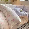 Juego de ropa de cama de cuatro piezas de terciopelo de leche engrosado clase A, sábana de cama de franela de terciopelo coral, funda de edredón, juego de tres piezas para dormitorio de estudiante, invierno