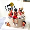 Enfeites de Jogador de Basquete Mini Modelo de Tênis Decoração de Bolo de Aniversário de Basquete Enfeites Plug-In para Mesa de Sobremesa