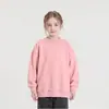 Suéter nuevo de otoño e invierno para niño estilo coreano con forro polar, suéter de punto para niños de talla mediana, color sólido, top de cuello alto, suéter para niños