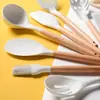 Juego de 11 Piezas de Utensilios de Cocina Antiadherentes con Patrón de Mármol de Silicona Espátula Antiadherente Espátula Ranurada Cucharón Espátula de Cocina Juego de Once Piezas