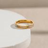 Anillo de diamantes de fritillaria blanca de acero de titanio japonés y coreano, anillo fino de circón, elegante, de moda, con diseño de nicho que combina con todo, anillo de celebridades de Internet.