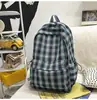 Mochila Retro de Cuadros, Bolso Escolar Versátil Estilo Universitario para Estudiantes de Secundaria y Preparatoria, Bolso de Viaje y Ocio para Estudiantes Universitarios
