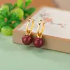 Pendientes Yilu Emperador Plateado Arena Púrpura Plata de Ley S925 Chapado en Oro Arena Púrpura Dorada Cuentas Redondas Cuadradas Clip para Oreja Desmontable Pendientes Venta al por Mayor