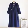 Kimono Masculino Japonês Color Block Camisola Longa Roupas de Casa Pijama Roupão Solto plus size 100.00kg Roupão com Cadarço