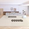 Alfombra de Anillo Estilo Crema para el Hogar Terciopelo Dormitorio Alfombra Completa para Mesa de Café Resistente a la Suciedad Fácil de Cuidar Felpudo Alfombra para Sofá de Sala de Estar