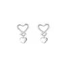 Pendientes Pequeños Cuadrados de Plata de Ley s925 para Commuters, Pendientes Elegantes Exquisitos de Moda para Mujer, Pendientes Mini en Forma de Corazón