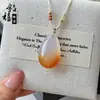 Anel Pingente de Calcedônia Colorida Natural Gato DIY Ágata Cor de Doce Joias Criativas Fofas Animal de Estimação Fofo Estilo Chinês Acessórios de Jade