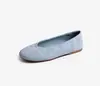 Sapatos casuais femininos para o dia a dia, estilo da Mãe Uva, pele de carneiro ultrassuave, bico redondo, estilo minimalista, rasos, sapatilhas flats confortáveis