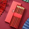 Palillos de boda festivos 5 pares de palillos de sándalo rojo para nuevas parejas Regalos de boda Regalos de acompañamiento Suministros de boda Palillos