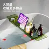 Bandeja Retráctil para Bañera con Estante de Almacenamiento Artefacto de Baño Elegante Estante de Baño Soporte para Bañera Placa