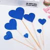 Amor tarjeta de traje inserción hermosa forma de corazón decoración de pastel de cumpleaños enchufe brillante pareja propuesta corazón de melocotón enchufe rojo