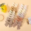 Acessórios de Cabelo para Meninas Outono e Inverno Transfronteiriços Aliexpress Populares Grampo de Cabelo com Laço Estampado Estilo Preppy Acessórios de Cabeça para Crianças 5104
