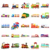 50 pegatinas pequeñas de tren dibujos animados diversión infantil creativas coche de vapor casco impermeable papelería decorativa tarjeta goo pegatinas para computadora
