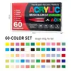 Marcador Líquido Acrílico Directo Transfronterizo Punta Suave Graffiti DIY Pincel Profesional 24 Colores 48 Colores Set de Presión Libre