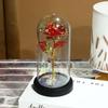 Dia dos Namorados eterna flor vidro capa colorida rosa LED luz desktop decoração presente de aniversário fabricante em estoque