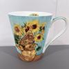 Caneca Porcelana Ossos Luxo Acessível High-End Personalizada Estilo Pintura a Óleo Caneca Anêmona do Mar Dente-de-Leão Copo de Água para Uso Doméstico