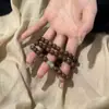 Pulseras Doble Círculo Apilables de Estilo Chino Antiguo de Alta Venta con Diseño de Cuentas de Madera para Regalo de Parejas Pulseras al por Mayor