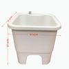 Piedra de Cuarzo Lavadero Balcón Fregadero para Trapeador Hogar Mármol Lavadero con Tabla de Lavar Fregadero de Doble Tina Patio Exterior