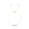Pulseira Tecida em Forma de Cruz para Mulheres, Pulseira Fina com Contas, Joia de Design de Nicho, Pulseira de Fio Vermelho no Atacado