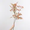 Simulação Bambu Nandina Galhos Folhas Gradiente Vermelho-Verde Novo Estilo Chinês Decoração Suave Galhos de Árvore Falsos Arranjo de Flores Indoor Paisagismo Plantas Verdes Falsas Atacado