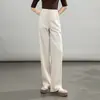 Pantalones de pierna recta 2026 Primavera/Verano Adelgazantes de pierna ancha Traje Pantalones para mujer Cintura alta Elástico Casual Verano Estilo delgado