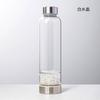 Copo Garrafa de Água de Vidro com Pedras Naturais de Cristal Energia Cruzamento Pedra de Cristal Esportes Spa Copo de Saúde Ametista