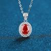 Collar de plata de ley S925 con alto contenido de carbono y diamantes de corte rojizo, dorado, verde y rojo, para mujer, joyería de plata europea y americana de alta calidad al por mayor.