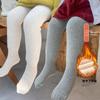 Leggings para meninas Outono e Inverno Veludo Meia-calça para Bebê Bebê Quente Cor Sólida Meia-calça Infantil Engrossada Calças de Uma Peça