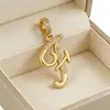 Fornecimento de Website Independente Colar com Pingente de 26 Letras, Banhado a Cobre com Ouro 18K e Cravejado com Diamantes, Estilo Europeu e Americano, Exclusivamente para Joias Transfronteiriças