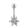 EABY nuevo piercing para ombligo de circón transfronterizo de acero inoxidable con forma de corazón y flor, piercing de moda para el ombligo, adornos para el ombligo, hebilla para el ombligo
